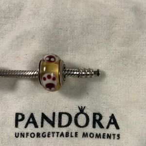 Authentic Pandora Gold Lady Bugs Murano Bead Charm #790650